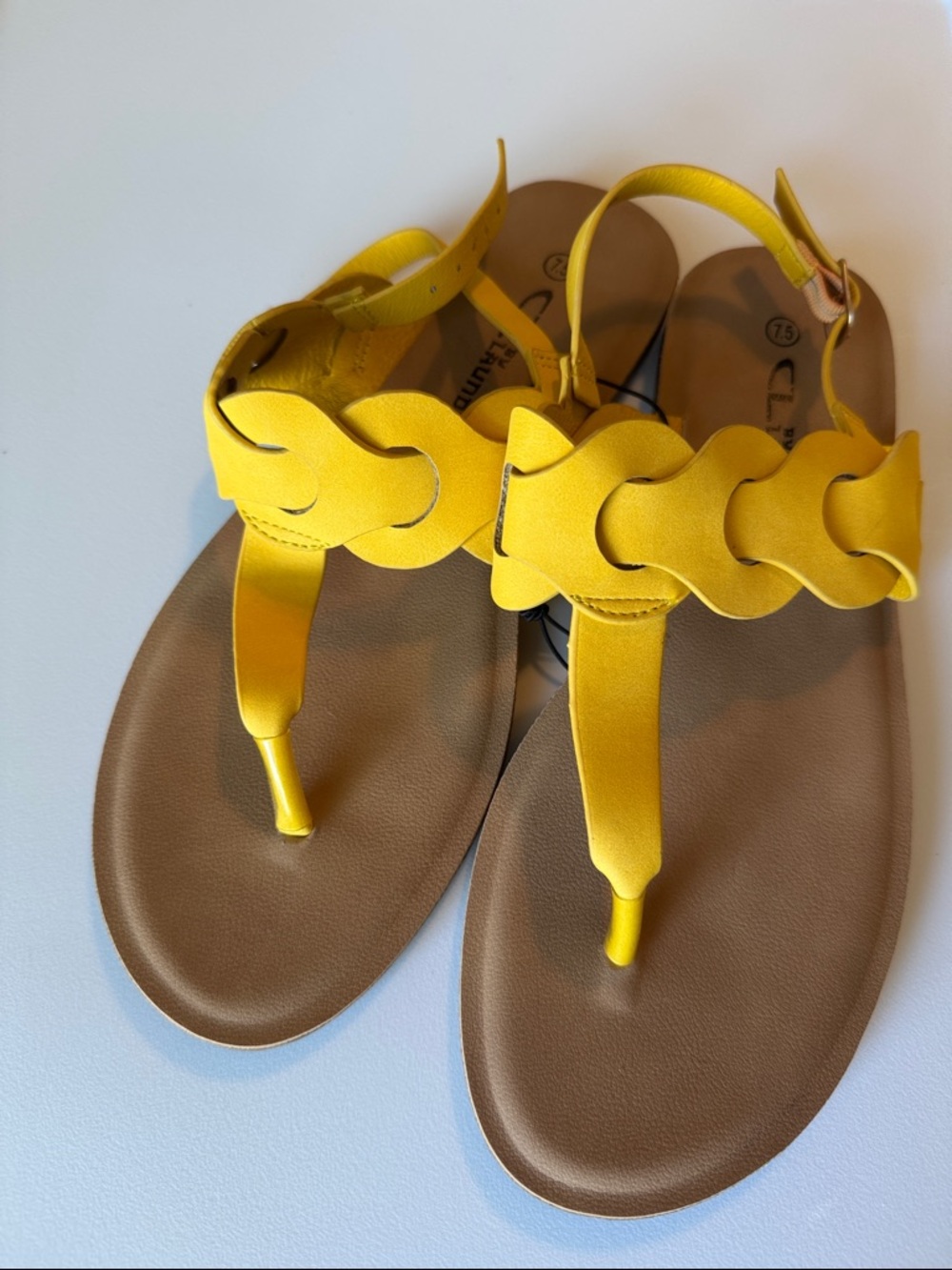 CL by Laundry Yellow Wavy-Chain Thong Sandals